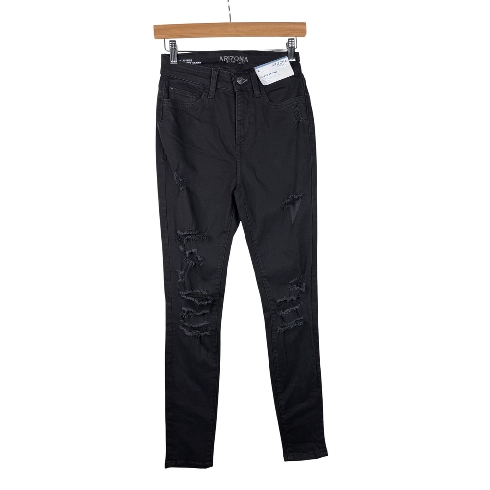 New Arizona Curvy‎ Hi Rise Skinny Jeans size 2 Black